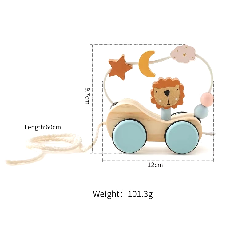 Wooden Train Birthday Toy Montessori Toys Baby Educational Toys Wooden Trolley Baby Learning Toys Number of Wood Baby'S Toys