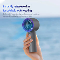 Portable Handheld Mini Fan USB Rechargeable 5 Speed Electric Fan with LED Display Screen for Home Office Outdoor Travel Camping