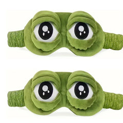 3D Cute Frog Sleep Eye Mask Natural Protector Lunch Break Women Men Soft Portable for Travel Office Room Relieve Stress Anxiety
