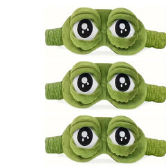 3D Cute Frog Sleep Eye Mask Natural Protector Lunch Break Women Men Soft Portable for Travel Office Room Relieve Stress Anxiety