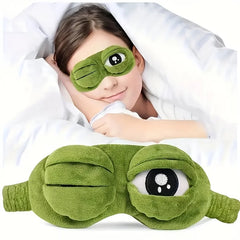 3D Cute Frog Sleep Eye Mask Natural Protector Lunch Break Women Men Soft Portable for Travel Office Room Relieve Stress Anxiety
