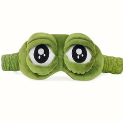 3D Cute Frog Sleep Eye Mask Natural Protector Lunch Break Women Men Soft Portable for Travel Office Room Relieve Stress Anxiety