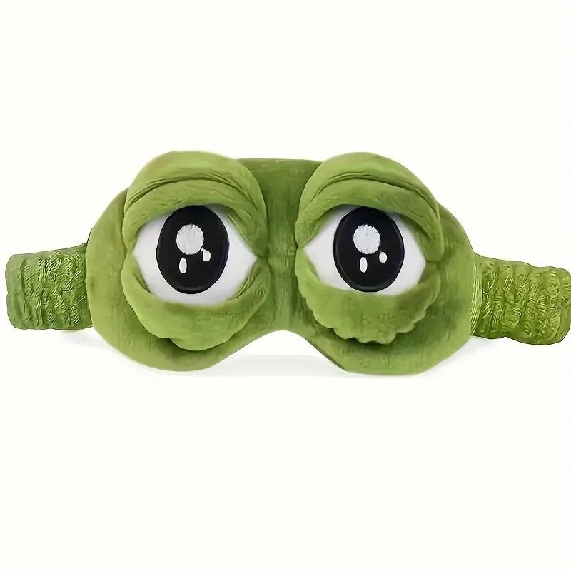 3D Cute Frog Sleep Eye Mask Natural Protector Lunch Break Women Men Soft Portable for Travel Office Room Relieve Stress Anxiety