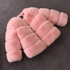 Girls Faux Fur Coat Winter Children Girls Long Sleeve Christmas Jacket Warm Kids Girls Coat Girls Outerwear Clothing