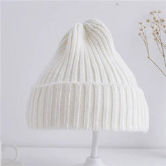 Baby Kids Ribbed Knitted Beanie Hats for Girls Boys Casual Toddlers Windproof Cap 6M-4Years Baby Photography Props Accessories