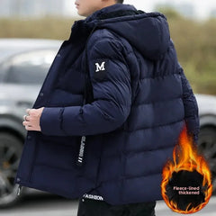 Thickened Large Size Oxford Cotton Jacket for Men Winter Windproof Waterproof Fashionable Hooded Cotton Coat for Middle-Aged And