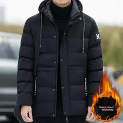 Thickened Large Size Oxford Cotton Jacket for Men Winter Windproof Waterproof Fashionable Hooded Cotton Coat for Middle-Aged And