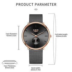 Women'S Watch 2026 NEW Elegant Simple Fashion Waterproof Clock Ladies Luxury Mesh Strap Quartz Wristwatch Watch for Women