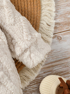 Baby Boys Winter Long Sleeve Soild Plush Hoodie Zipper Fashion Jumpsuit for Newborn Warm Clothes