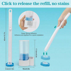 Toilet Brush Disposable Replacement Head Cleaning Kit Toilet Bowl with Refills Long Handle Bathroom Cleaning Tool with Holder