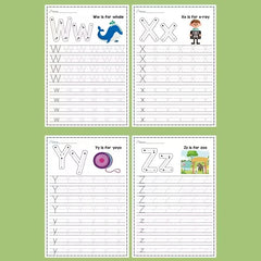 26 Alphabet Practicing Uppercase and Lowercase Letters English Coloring Book Pen Control Training Handwriting Practice Book