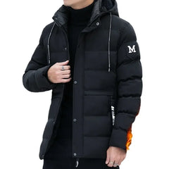 Thickened Large Size Oxford Cotton Jacket for Men Winter Windproof Waterproof Fashionable Hooded Cotton Coat for Middle-Aged And