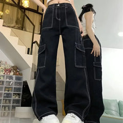 Jeans Women'S Straight-Leg Loose-Fit Spring Autumn/Winter 2025 New High-Waisted Slimming Petite Wide-Leg Cargo Pants