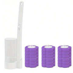 Toilet Brush Disposable Replacement Head Cleaning Kit Toilet Bowl with Refills Long Handle Bathroom Cleaning Tool with Holder