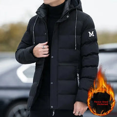 Thickened Large Size Oxford Cotton Jacket for Men Winter Windproof Waterproof Fashionable Hooded Cotton Coat for Middle-Aged And