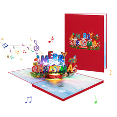 Musical Christmas Card, 3D Pop up Christmas Card with Music Light