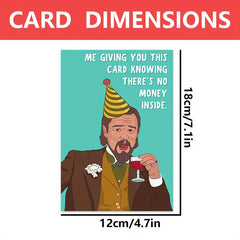 1 Funny Birthday Card with Pictures of Funny Characters and Cartoon Scenes. the Perfect Gift for Family, Friends and Co-Workers.