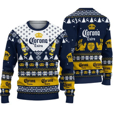 2025 New CORONA EXTRA Christmas Gift Ugly Sweater Hot Selling Merry Christmas Fashion 3D Printed Oversized O-Neck Pullover Shirt