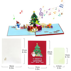 Musical Christmas Card, 3D Pop up Christmas Card with Music Light