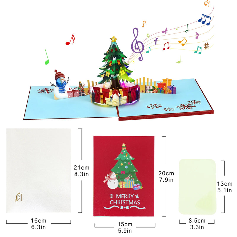 Musical Christmas Card, 3D Pop up Christmas Card with Music Light