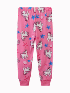 Girls Unicorn Cartoon Long Sleeve Pajamas Two Piece Set