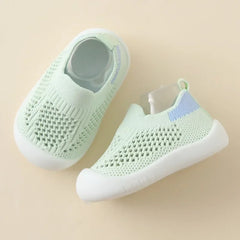 Spring Summer Toddler Shoes Breathable Knitted Kids Sneakers Boys Slip-On Tennis Shoes Girls Soft Non-Slip School Casual Shoes
