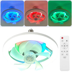 Ceiling Fan LED Lamp with E27 Base 3 Speed E27 Socket Fan LED Light Silent Chandelier Ceiling Fan 3 Colors Dimmable/Rgb Dimmable