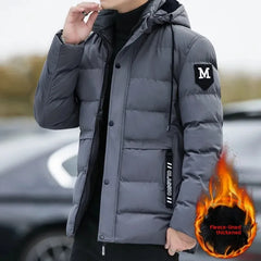 Thickened Large Size Oxford Cotton Jacket for Men Winter Windproof Waterproof Fashionable Hooded Cotton Coat for Middle-Aged And