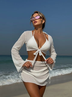 Solid Sexy Bikinis Female Swimsuits Women'S Four-Piece Swimwear Beach Swim Wear Bathing Suits Brazilian Bikini Set Pool Bather