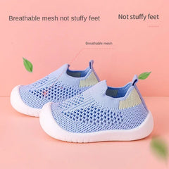 Spring Summer Toddler Shoes Breathable Knitted Kids Sneakers Boys Slip-On Tennis Shoes Girls Soft Non-Slip School Casual Shoes
