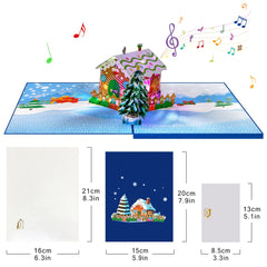 Musical Christmas Card, 3D Pop up Christmas Card with Music Light