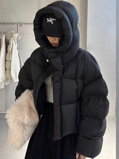 Trendy American Sle Women'S Ort Cotton Jaet Coat with Hood Winter Faion Small Size Design Sense Bread Clothes