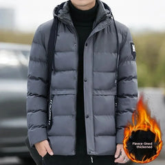 Thickened Large Size Oxford Cotton Jacket for Men Winter Windproof Waterproof Fashionable Hooded Cotton Coat for Middle-Aged And