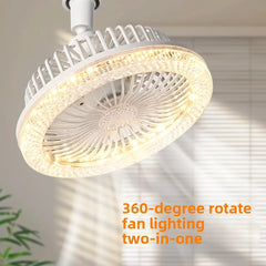 Smart Remote Control Ceiling Fan with LED Lighting Ceiling Fan with Lights Remote Control E27 Converter Base for Living Room