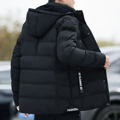 Thickened Large Size Oxford Cotton Jacket for Men Winter Windproof Waterproof Fashionable Hooded Cotton Coat for Middle-Aged And