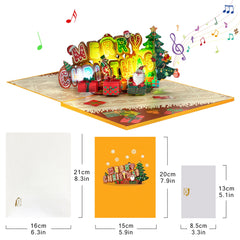 Musical Christmas Card, 3D Pop up Christmas Card with Music Light