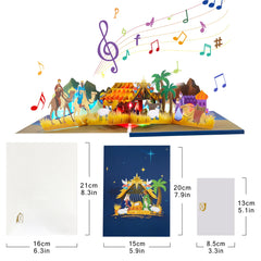 Musical Christmas Card, 3D Pop up Christmas Card with Music Light