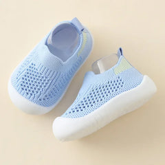 Spring Summer Toddler Shoes Breathable Knitted Kids Sneakers Boys Slip-On Tennis Shoes Girls Soft Non-Slip School Casual Shoes