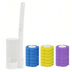 Toilet Brush Disposable Replacement Head Cleaning Kit Toilet Bowl with Refills Long Handle Bathroom Cleaning Tool with Holder