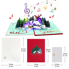 Musical Christmas Card, 3D Pop up Christmas Card with Music Light