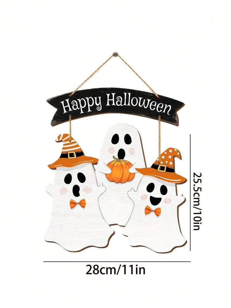 1 Halloween Ghost Door Sign Decorations, Halloween Pumpkin Indoor Outdoor Yard Wall Halloween Party Decorations,Halloween Decor