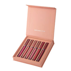 Matte Lip Gloss Set 6 Color Lipstick Smooth and Lasting Display Lip Gloss Waterproof Moisturizing Lipstick Holiday Gift Box Set