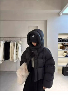 Trendy American Sle Women'S Ort Cotton Jaet Coat with Hood Winter Faion Small Size Design Sense Bread Clothes