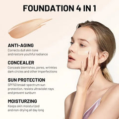 4 in 1 Foundation Liquid Hydrating Medium Full Coverage 