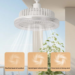 Smart Remote Control Ceiling Fan with LED Lighting Ceiling Fan with Lights Remote Control E27 Converter Base for Living Room