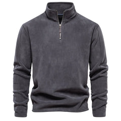Brand Quality Thicken Warm Fleece Jacket for Men Zipper Neck Pullover Men'S Sweatshirt Soft Shell Mens Jacket