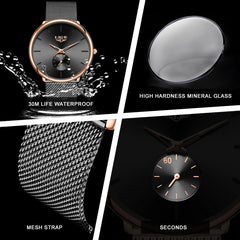 Women'S Watch 2026 NEW Elegant Simple Fashion Waterproof Clock Ladies Luxury Mesh Strap Quartz Wristwatch Watch for Women