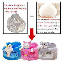 Cute Baby Sofa Support Seat Cover Plush Chair Learningto Sit Feeding Chair Comfortable Toddler Nest Puff Washable without Filler