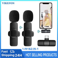 Microphone Wireless Lavalier Microphone for Live Streaming/Youtube/Facebook/Tiktok Live Noise Reduction Mic for Iphone/Android