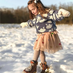 Fashion Baby Girl Boy Cotton Padded Lamb Wool Jacket Infant Toddler Child Cartoon Print Fleece Jacket Winter Baby Clothes 1-7Y